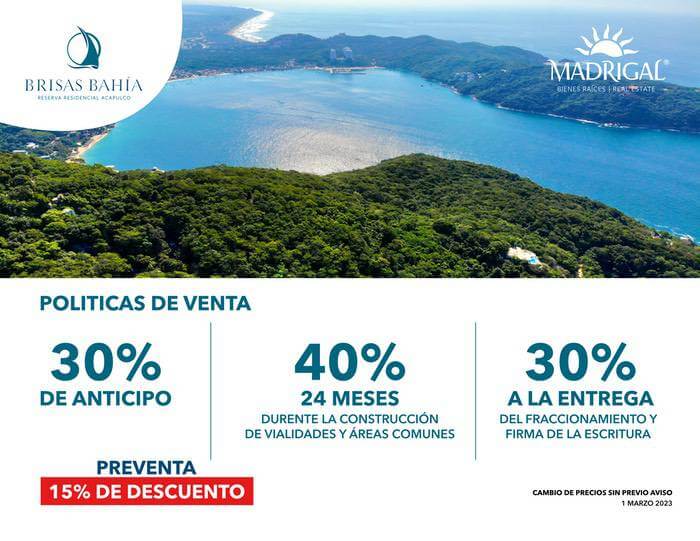 Brisas Bahía Fraccionamiento Residential lots for pre-sale with ocean views