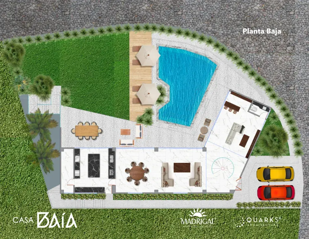 Land with Villa BAIA Project for construction a few steps from the Club de Mar de Marina