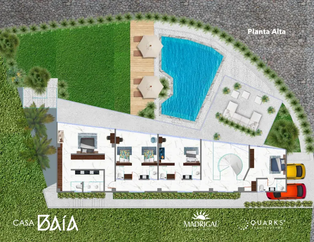 Land with Villa BAIA Project for construction a few steps from the Club de Mar de Marina