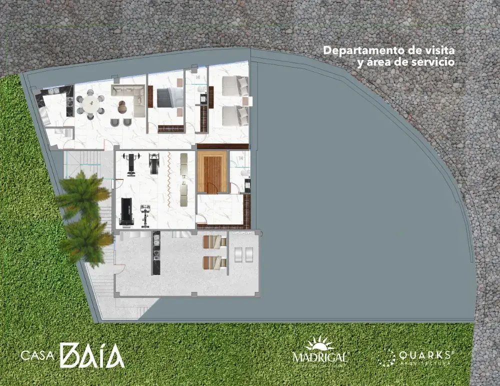 Land with Villa BAIA Project for construction a few steps from the Club de Mar de Marina