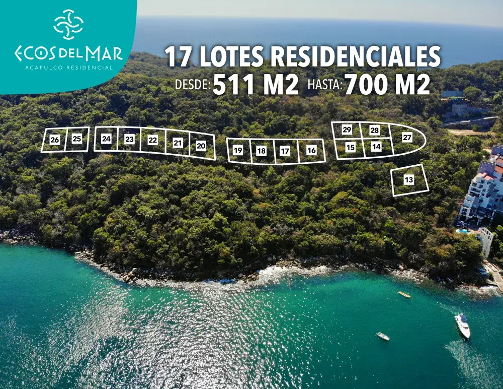 Ecos del Mar | | Residential lots for sale facing the Pichilingue Diamante bay in Acapulco