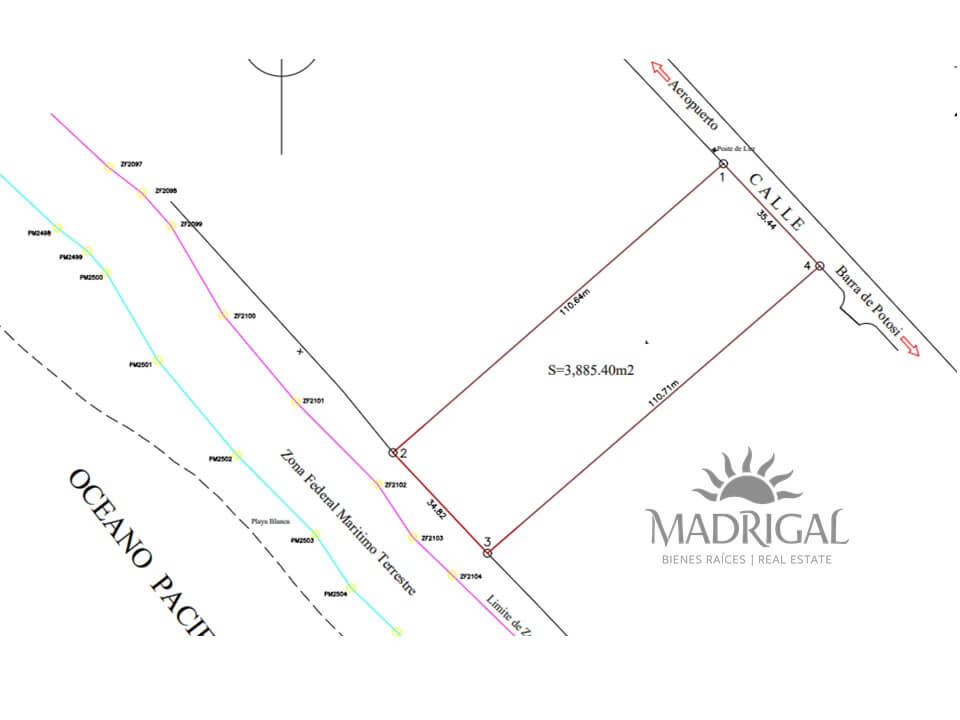 Lote en venta frente al mar de 3885 m2 en Playa Blanca Zihuatanejo