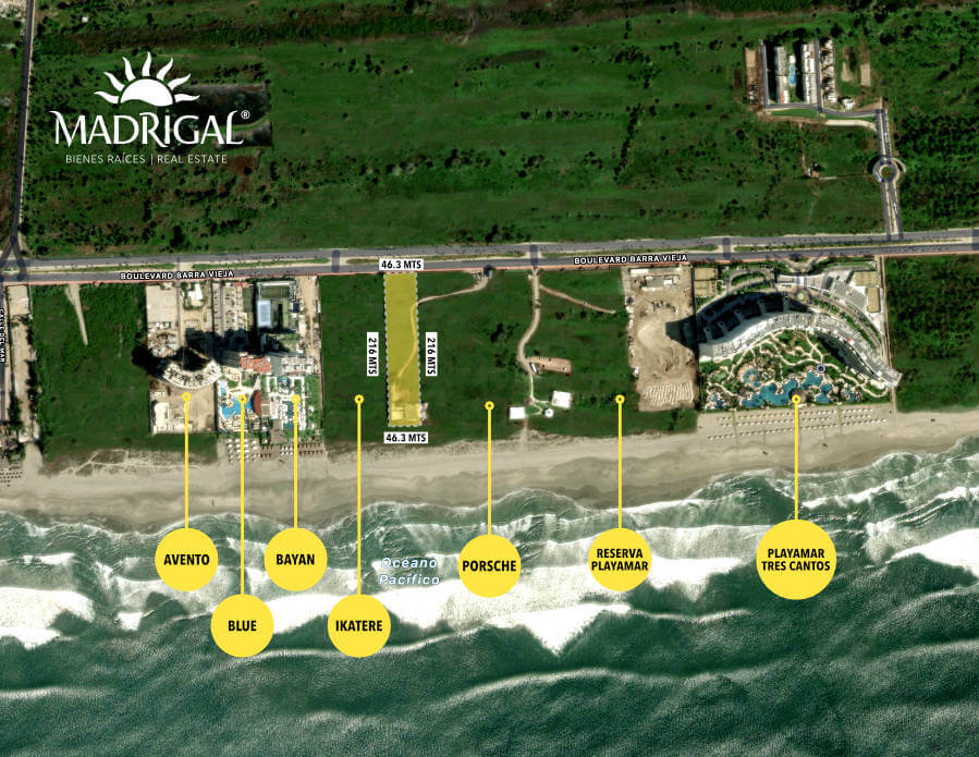 Lote en venta en Acapulco de 10,000 m2 frente a playa en Tres Cantos ($ 750 USD X M2)