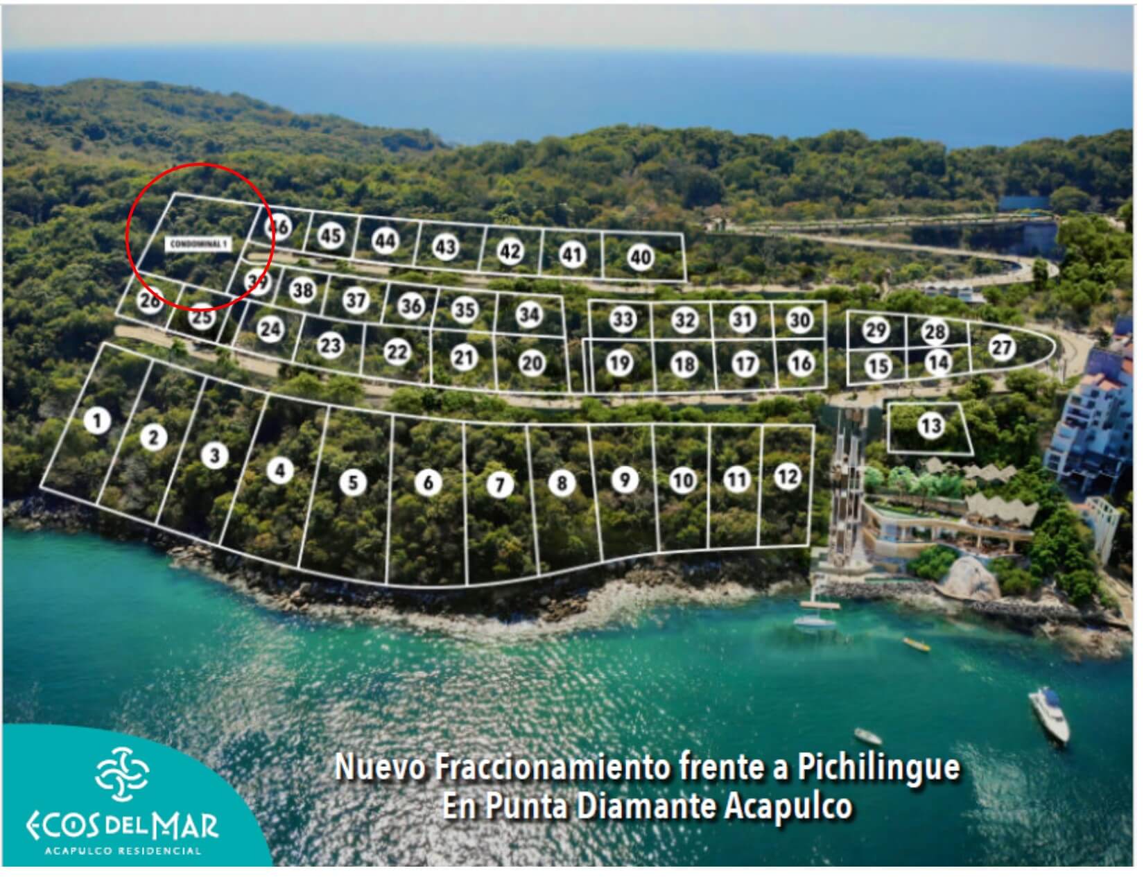 Ecos del Mar | Lote Condominal en Venta Frente a la Bahía de Pichilingue Diamante en Acapulco